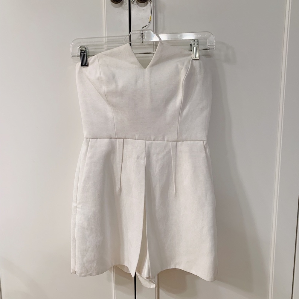 Topshop Strapless White Romper